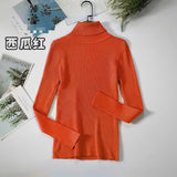 Spring And Autumn Blouse New Korean Version Of The Slime With High-Necked Long-Sleeved Bottom Shirt Thin Sweater Knitted Sweater Tide