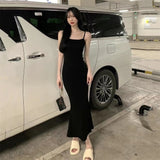 Sexy Pure Desire Sleeveless Dress Slings To Close The Waist-Daughter Summer Hottie Temperament Fishtail Ass Long Dress Female Tide