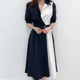 Summer New Waist Temperament French Splicing Dress Design Small Taste Style Fashion Dress