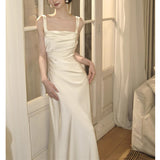 French-Style Fasting Dress Women 2026 Summer High-End Fold Design To Collect Waist Thin Dress