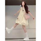 French Yellow Sleeveless T-Shirt Dress Women's Summer 2025 New Small Temperament Vest A-Word Skirt
