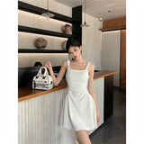 French Temperament Hepburn White Sling Dress Women's New Summer Design Sense Thin A Word Short Skirt