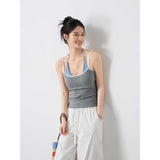 Purely Sexy Hottie Fake Two Sling Vest Women Summer New Slim Slimming Small Clad Top
