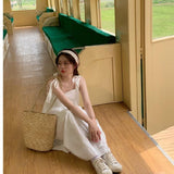 White Suspension Dresses Summer New Small Fresh Butterfly Teling Mid-Long First Love Dress Dress Woman