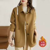 Hairy Coat Women 2026 Autumn And Winter New Korean Version Of The Simple Hair This Coat Single Row Buckle Hepburn Wind Coat Woman