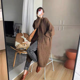 Korean Version Of The Lazy Wind In The Long Knitted Cardigan Women 2026 Autumn And Winter Atmosphere Thicker Sweater Jacket