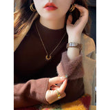 Kaning Plus Thick Bottom Knitted Shirt 2026 Autumn And Winter New One-Piece Collar With Half-High Collar Inside A Sweater