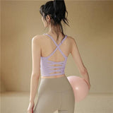 Beauty Back Sleeveless With Chest Cushion Yoga Suit Sling Vest Summer 2025 New Leisure Sports Fitness Top