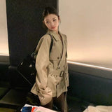 High-End Windwear Coat Women's Autumn New Women's Kaqi English Wind Small Man To Collect Waist Short Coat Tide
