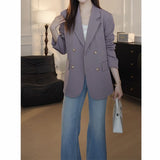 2026 Spring And Autumn New High-End Siding Suit Jacket Women Hit The Color Thin Suit Temperament Top