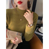 KANING Half-High Collar Plus Thick Sweater 2026 Autumn And Winter New One-Piece Knitted Knitting Shirt