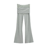 Spice Lace Splicing Horn Trousers Bag Casual Repair Leg Long Fashion Trousers