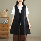 Real Shooting 2026 Summer New Fashion Cotton Long-Term Horse Clip Women Single Deductible Age Reduction Vest