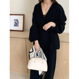 KANING Languishing Fashion Sweater Set 2026 Autumn And Winter New Retro Knitted Open-Leg Trousers Two-Piece Set