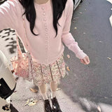 3.16/New On Spring XUAN XIAO JIE Round-Neck Knitted Single-Cuffed Knitted Cardigan Woman