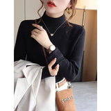 Kaning Plus Thick Bottom Knitted Shirt 2026 Autumn And Winter New One-Piece Collar With Half-High Collar Inside A Sweater