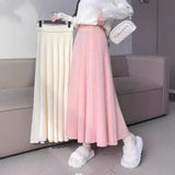 KANING Knitted Wool Skirt Half-Dress 2026 Autumn And Winter New Long Thicker Folding Skirt