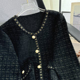 KANING Imitation Velvet Round Bag Pocket Knitted Cardigan Women 2026 Autumn New Fashion Small Scented Sweater Jacket