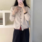 KANING British Collar Knitted Cardigan Women 2026 Autumn New Loose Thin Blouse Sweater Outside