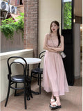 Seaside Holiday French Dress 2025 New Female Pink Fairy Dress Super Fairy Ling Dress Sling Skirt Girl Summer