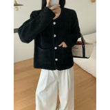 KANING Imitation Sabled Pearl Knitted Cardigan 2026 Autumn New French Small Scented Sweater Jacket