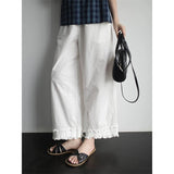 Official Map 2026 Leisure Full Tight Waist Lace Loose Nine-Point Trousers Lace Trousers / Folded Good Trousers Women