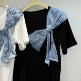 European Goods Bow Round Neck Short-Sleeved T-Shirt 2026 Spring And Summer New Loose Thin Korean Version Hit Bottom