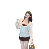 French Autumn Leisure Sling Lanky Set With Pure Desire Shirt Women's Hoodie T-Shirt Two Sets