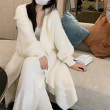 KANING Lazy Wind Long Imitation Of Stingy Autumn Coat Women 2026 New Mare Hair Knitted Sweater Opener