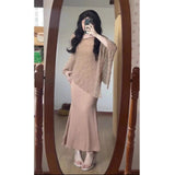 Large Size Women's Pear-Shaped Body With A Dress Summer Fat MM Cover Thin Temperament Dress Shirt Set