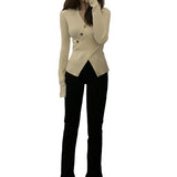 Kaning Pure Wind V-Neck Thin Sweater Women 2026 Autumn And Winter New Fork Tsets Inside The Knitting Shirt