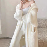 KANING Lazy Wind Long Imitation Of Stingy Autumn Coat Women 2026 New Mare Hair Knitted Sweater Opener