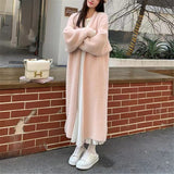 Imitation Of The Stinger Temperament Long Over The Knee Sweater Cardigan Women Autumn And Winter New Lazy Wind Loose Thick Knit Coat