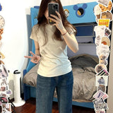 2026 New Gentle T-Shirt Girl Slimming Temperament Commuting Niche Design Sense Korean Women's Top