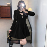 Princess Style Christmas Fashion Suit Long-Sleeved Shawl Sling Button Dress Women's Autumn And Winter Two-Piece