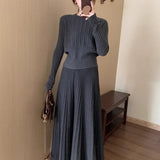 KANING Korean High-End Knitted Sweater Set 2026 Autumn Age Reduction Knitted Top Skirt Two-Piece