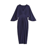 Autumn Languid French Elegant Dress Famous Temperament Babes V-Neck Loose Cuff Dress