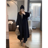 High-End Feeling Black Hair Coat Woman 2025 New Autumn And Winter Small In The Long-Term Coat Thicker