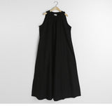 Summer New Design Feel Solid Color Loose Sleeveless Hanging Neck Leisure Vest Dress With Thin Belly