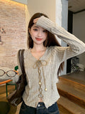 Vintage Strap Design Long-Sleeved T-Shirt Women's Early Autumn Blouse Texture Sweet Thin Inside Bottom Shirt
