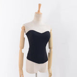 Hottie Three-Dimensional Fish Bone Girded Sleeveless Top Figure