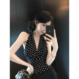 Sexy Babes Hanging Neck Sling Vest Women Summer New Slime Sleeveless Bra Boobs