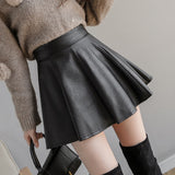 Hairy Dress Woman 2025 New High-Waisted Ass Short Skirt A-Word Black Autumn And Winter Half Skirt 100-Folded Pony-Up Skirt