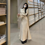 Large-Size French Cheongsam Dress Women's Autumn Hepburne Small Black Dress Fat Mm Waist Hanging Feeling Skirt
