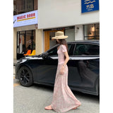 French Fragile Chiffon Half-Summer High-Rise Design Small Fishtail Dress