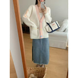 KANING Sweet And Gentle Knitted Cardigan 2026 Autumn New Women's Lazy Wind Loose Sweater Jacket