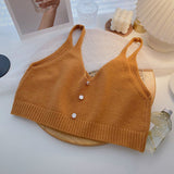 KANING Korean Version Of Sling Knitted Vest 2026 Autumn New V-Neck Vest Folded Knitted Shirt