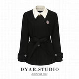 Fake Two Blazer Women 2026 Spring And Autumn Small Waist College Style High-End Black Suit Suit Woman