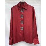 Euro 2026 New Niche Heavy Design Shirt Sex To Loose Long-Sleeved Women's Shirt Top
