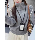 KANING Semi-Zipper Collar Loose Lazy Knitting Shirt 2026 Autumn And Winter New Design Sense Niche Hooded Sweater